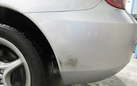 White car before